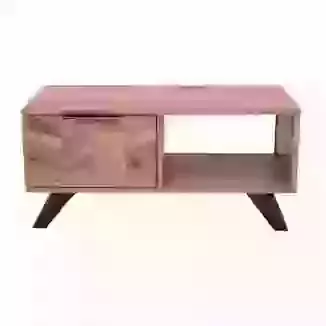 Parquet Style Mango Wood TV Unit or Coffee Table with Angled Legs